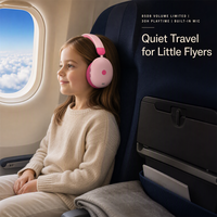 Headphone Anak Nirkabel Over-Ear Grosir, Peredam Kebisingan Aktif 5.4, Suara Stereo, Volume Terbatas 85dB, Dapat Dilipat, 30 Jam