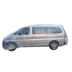 new type customized car universal cover PE disposable plastic car cover for temporary use