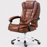 Chaise de bureau confortable pour cadres, chaise pivotante de haute qualité en PU, ergonomique, inclinable, pivotante, chaise de direction