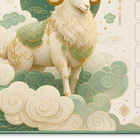 Tapis de bureau calendrier Année du Chèvre en PVC givré, support de planification personnalisé pour la décoration de bureau