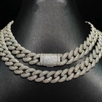 Collier ras du cou tendance en argent sterling plaqué rhodium personnalisé HipHop avec moissanite, bijoux de mode unisexe, vente en gros