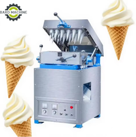 Machine à gaufres et cornets de crème glacée automatique, nouvelle, 220V, en acier inoxydable, grande capacité