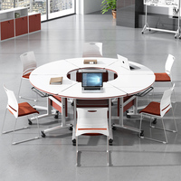 Table de conférence moderne HYZ-49 pour usage hôtelier, en bois, design pliable, mobilier de bureau