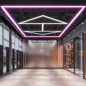 Современная промышленная акриловая линейная Подвесная лампа 28 Вт Подвесные светодиодные подвесные светильники для офисного супермаркета - Product Image 5