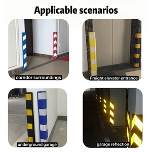 Protection d'angle autocollante en EVA anti-rayures avec bande de signalisation pour parking souterrain, <span class=keywords><strong>garage</strong></span>, entrepôt, quai de chargement – Installation facile - Product Image 4