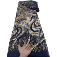 Tissu en maille tricotée transparente brodée de perles et de sequins ondulés pour vêtements féminins, robes de mariée, costumes de scène, sacs et accessoires