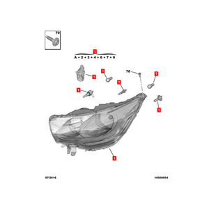 Ensemble de phares de voiture R 9676409480 pour Citroën C4L - Product Image 6