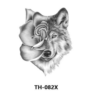 Venta al por mayor <span class=keywords><strong>de</strong></span> fábrica, medio <span class=keywords><strong>brazo</strong></span> para <span class=keywords><strong>hombre</strong></span>, tigre fresco, Lobo, flor, diseño negro, tatuajes temporales impermeables, pegatinas para decoración del cuerpo - Product Image 3