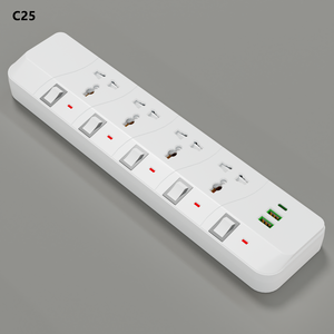 4 cổng 2 <span class=keywords><strong>USB</strong></span> A 1 Loại-C Ổ cắm điện Extender với độc lập chuyển đổi ABS Chất liệu 3/4/2 cửa hàng quốc tế phổ cắm - Product Image 1