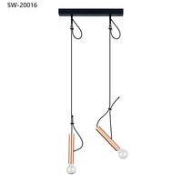 Lámpara Colgante Pequeña de Estilo Nórdico con Dos Portalámparas, Minimalista Posmoderna, de Línea Larga, para Dormitorio o Bar de Restaurante