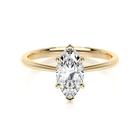 Bague de fiançailles solitaire en or jaune 14 carats avec diamant de laboratoire taille coussin de 4 carats, best-seller