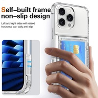 Étui de téléphone portable 3 en 1, portefeuille, coque transparente, support de téléphone portable, accessoire, porte-cartes, étui de téléphone pour Apple iPhone