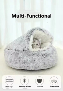 Perlengkapan Hewan Peliharaan Ramah Lingkungan Terbaru: Tempat Tidur Penenang Bentuk Gua untuk Kucing di Dalam Ruangan atau Anjing Kecil - Product Image 5