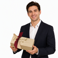 Boîte cadeau en carton écologique personnalisée avec impression de remerciement, ruban bicolore, pour dragées de mariage, emballage de chocolats et bonbons