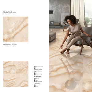 Rose Design 600x600mm Carreaux de porcelaine GVT brillant 60x60cm Poli Bureau Sol en marbre Céramique décorative - Product Image 1
