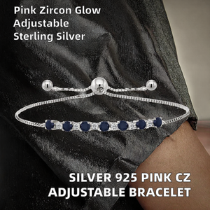 สร้อยข้อมือเทนนิสเงินแท้ 925 ประดับคริสตัลสีชมพูเพชร CZ ปรับ<span class=keywords><strong>ความ</strong></span>ยาวได้ ชุบโรเดียม ดีไซน์ทันสมัย เหมาะสำหรับเป็นของขวัญในงานปาร์ตี้ - Product Image 2