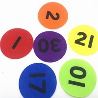 Points adhésifs double face pour tapis de classe, attaches auto-agrippantes, marqueurs circulaires colorés réutilisables en nylon adhésif