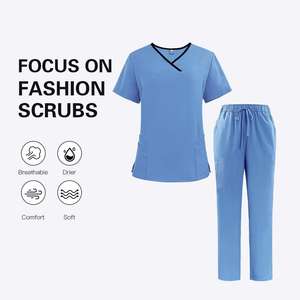 Traje de enfermera quirúrgica con estampado OEM de colores de hospitales, uniforme de fregado, conjuntos Unisex sueltos transpirables para salones de belleza, nuevo estilo - Product Image 3