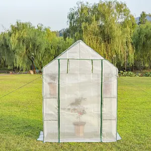 Super September Small High Tunnel Grow Greenhouse Steel Frame 3 Tier Outdoor Hobby Garden Green House