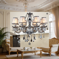 Lustre Art Déco avec abat-jour bougeoir, cadre métallique, cristal, pour escaliers, salon, couloir