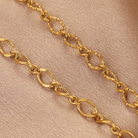 Vente en gros de maillons croisés en acier inoxydable de 18 ct en relief pour le bricolage collier à chaîne en O en or Bracelet ornement accessoires de bijoux