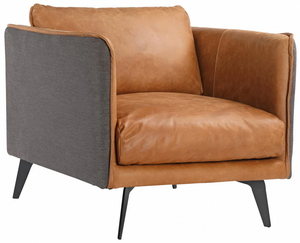 Fauteuil en bois avec siège en cuir classique, construction durable, rembourrage confortable, design élégant pour salon - Product Image 4