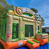 Structure gonflable commerciale animaux du zoo, combo gonflable pour aire de jeux intérieure pour enfants