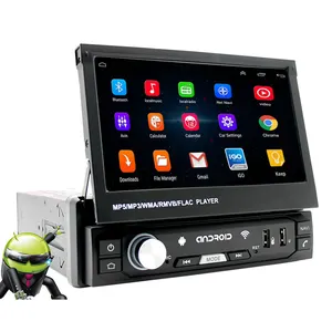Autoradio Android 1din, écran rétractable, lecteur Mp5, stéréo, 1 + 16/2 + 32 BT/GPS/WIFI, Carplay, 7 pouces, lecteur Dvd de voiture