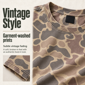 T-shirt vintage mimetica da donna, lavata, con stampa, a maniche corte, vestibilità ampia, estiva, per attività all'aperto, caccia, casual, personalizzabile - Product Image 5