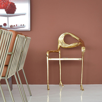 Fauteuil léger en cuivre pur de luxe, fauteuil en laiton design créatif Villa Mansion, chaise de loisirs artistique haut de