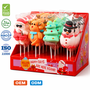 Christmas Cotton Candy Gummy Candy Wholesale Custom Producer Halal BRC Santa Reindeer Tree Shaped Lollipop <strong>Sweets</strong> Factory <strong>Bulk</strong> - Product Image 1