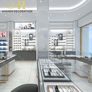 Vitrine de lunettes personnalisée Vitrine de lunettes Optique Décoration de magasin Vitrine en verre avec lumière - Product Image 1