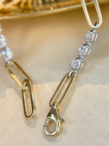 Xinfly 18K Real Gold Natural Diamond <b>Bracelet</b> for Ladies Women Low MOQ Ready to Ship - Product Image 3