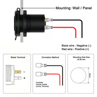 Prise de courant étanche à montage encastré DC 12V 24V 66W avec port USB pour téléphone portable et LED, idéale pour voiture, bateau, bus