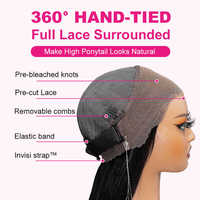 Perruque transparente invisible à cordon de serrage, 360 Full Lace Front, pré-épilée, cheveux naturels vietnamiens, ondulés, sans colle
