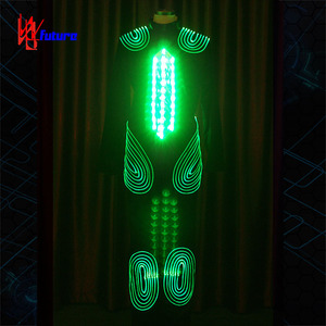 Mono de fibra óptica LED, traje de baile luminoso para espectáculo de escenario, ropa de actuación iluminada, diseño de vestido de <span class=keywords><strong>Flamenco</strong></span>/Ballet - Product Image 2