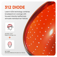 Casque laser à diodes Factory 312 pour la repousse des cheveux, traitement de la perte de cheveux, thérapie par lumière rouge