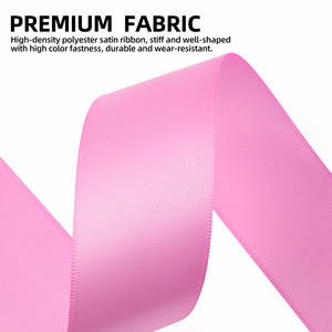 ริบบิ้นโพลีเอสเตอร์หน้าเดียว ขนาด 2.5 ซม. และ 4 ซม. ยาว 100 หลา สำหรับตกแต่งเสื้อผ้า ของขวัญ ห่อดอกกุหลาบอมตะ - Product Image 2