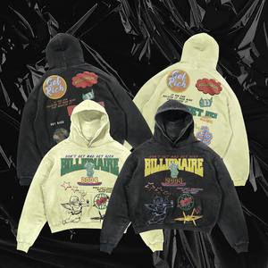Sweat à capuche oversize Billionaire pour homme, style streetwear, imprimé, en coton French Terry respirant, coupe classique, avec poches, idéal pour l'automne - Product Image 5