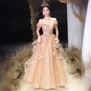 Evening Dress Ball Gown Sweetheart Neckline Empire Waist Khaki Floral Print 3D Patterns For Banquet Coming Of Age Ceremony - Product Image 5