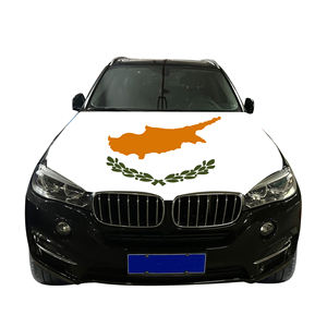 Couverture nationale de capot de voiture abordable drapeau chypriote couverture de moteur de voiture drapeau vente directe d'usine tissu polyester - Product Image 3
