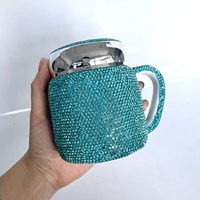 Ins hot Mug bureau tasse en céramique à sables mouvants avec diamant tasse à boisson colorée bouteille en strass bling design client pour filles