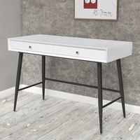 Mobilier de bureau moderne et élégant Cadre en métal Table de bureau en bois avec 2 tiroirs Utilisation à la mode pour bureau à domicile Chambre à coucher