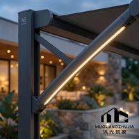 Pérgola de Techo Deslizante de Aluminio Resistente, Eléctrica, Moderna y Ecológica, Gazebos para Exteriores, Terraza y Balcón Premium
