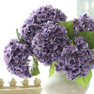 Hydrangeas artificiels en plastique à haute simulation 3D, toucher doux, conservant l'humidité, boules de fleurs moelleuses, imperméables, centres de table de mariage, hôtel - Product Image 2