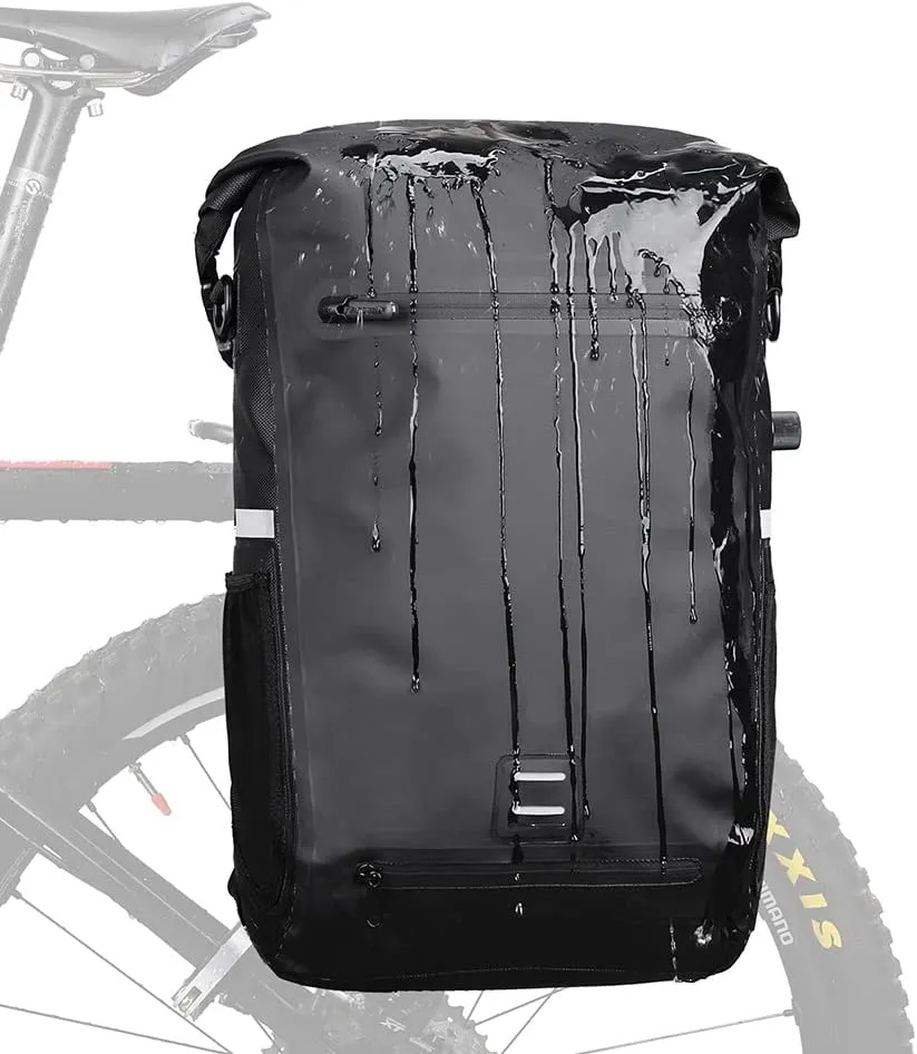 22L Waterproof Travel Bike Pannier Bag ,Bicycle Motor Backpack Shoulder Bag for Laptop Cycling Accessories