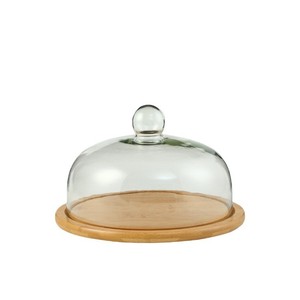 Plateau à gâteau en bois avec base en bambou, présentoir à desserts pour le thé de l'après-midi à la maison, style simple, couleur unie - Product Image 5