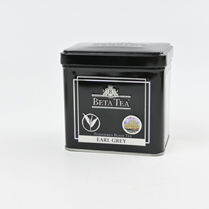 Custom Dark Green Square <b>Metal</b> Tea Tin <b>Box</b> Border Print Jasmine Illustration Empty Tin for Jasmine Green Tea Packaging - Product Image 5