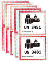 Autocollant adhésif en papier imperméable UN3481/UN3480 pour batterie lithium-ion, transport aérien et maritime, étiquette de précaution