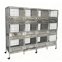 Cage pour animaux de compagnie en acier inoxydable 304 à 3 étages verrouillable pour chats, oiseaux, petits animaux et lapins avec plateau de nettoyage et design durable